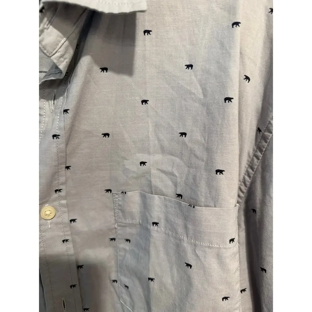 Banana Republic size XL light blue button down shirt with bears